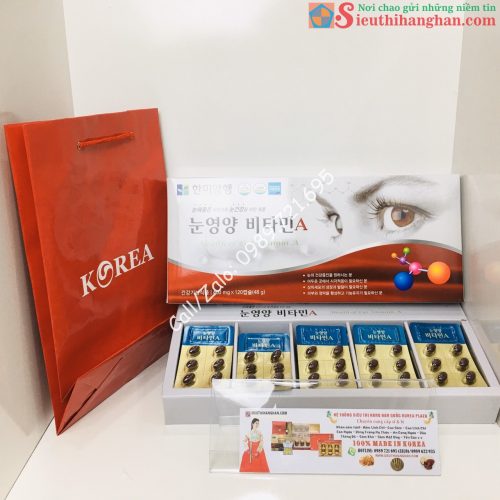 Mở hộp Viên bổ mắt HEALTH OF EYE VITAMIN A Hàn Quốc 120 viên 2