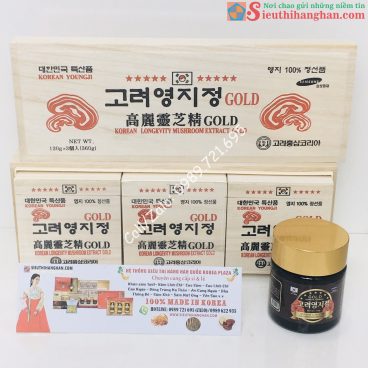 Mở Hộp Cao Linh Chi Hàn Quốc Gold Hộp Gỗ Trắng Thượng Hạng