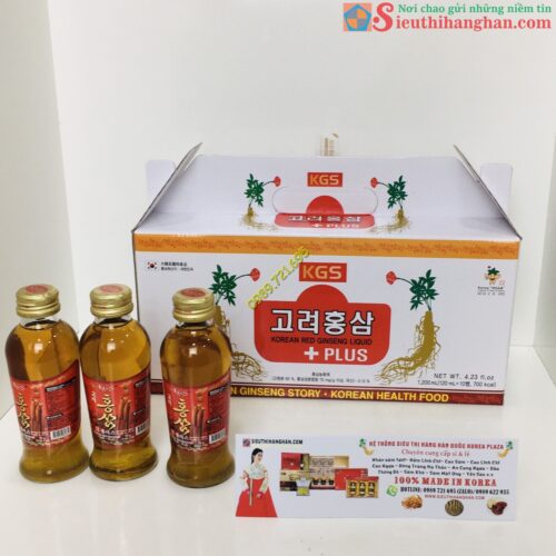 Nước Hồng Sâm Có Củ KGS Hàn Quốc 10 chai x 120 ml Bảo hành rơi vỡ10