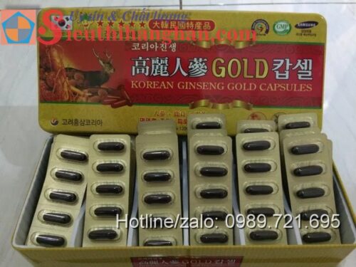 Đạm sâm nhung hươu linh chi tổng Hợp Hàn Quốc 6 Năm Tuổi 120 viên ( Hộp vàng) Korean Ginseng Gold Capsules 2