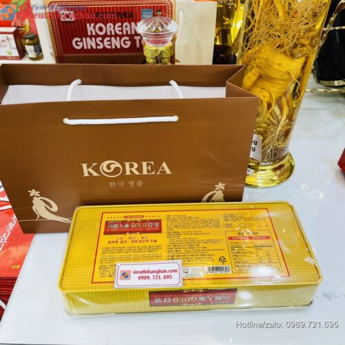 Đạm sâm nhung hươu linh chi tổng Hợp Hàn Quốc 6 Năm Tuổi 120 viên ( Hộp vàng) Korean Ginseng Gold Capsules 5