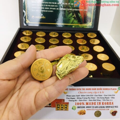 Đông Trùng Hạ Thảo Hàn Quốc Cao Cấp Hộp Gỗ Đen Con Phượng Korea Dong Chung Ha Cho Hwan 30 viên DONGCHOONGHACHO PILL GOLD5