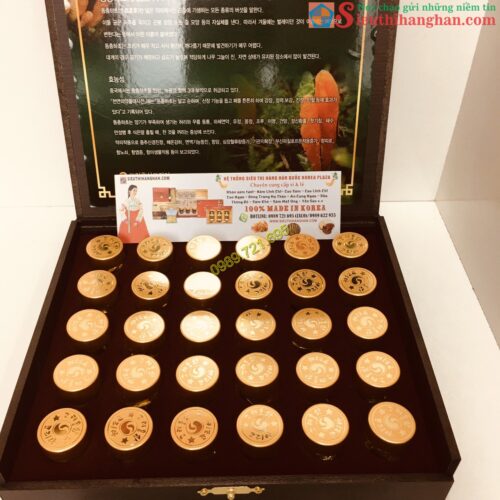 Đông Trùng Hạ Thảo Hàn Quốc Cao Cấp Hộp Gỗ Đen Con Phượng Korea Dong Chung Ha Cho Hwan 30 viên DONGCHOONGHACHO PILL GOLD7