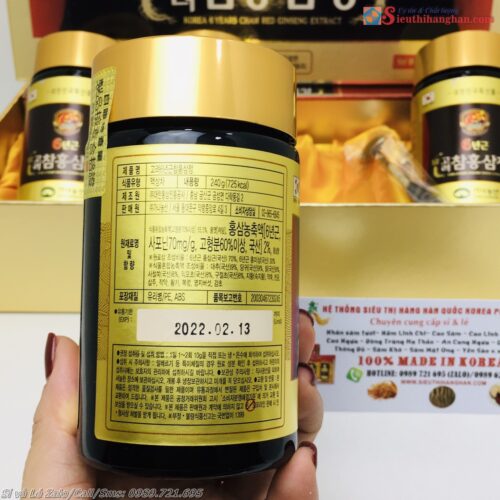 Cao Thiên Sâm Hàn Quốc 4 lọ Korea 6 Year Cham Red Ginseng Extract Liệu Pháp Tốt Cho sức khỏe12