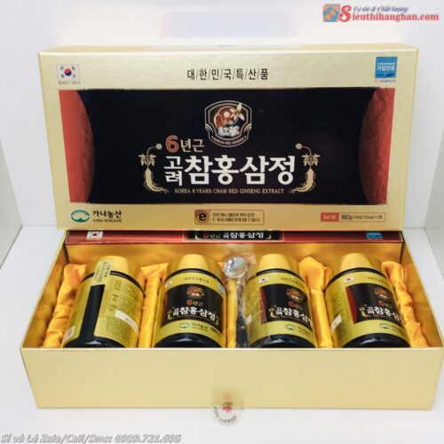 Cao Thiên Sâm Hàn Quốc 4 lọ Korea 6 Year Cham Red Ginseng Extract Liệu Pháp Tốt Cho sức khỏe17