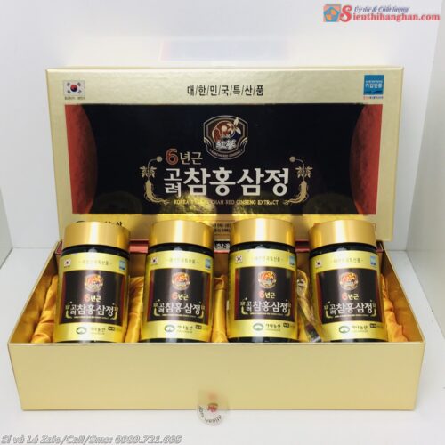 Cao Thiên Sâm Hàn Quốc 4 lọ Korea 6 Year Cham Red Ginseng Extract Liệu Pháp Tốt Cho sức khỏe10