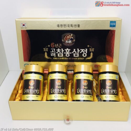 Cao Thiên Sâm Hàn Quốc 4 lọ Korea 6 Year Cham Red Ginseng Extract Liệu Pháp Tốt Cho sức khỏe