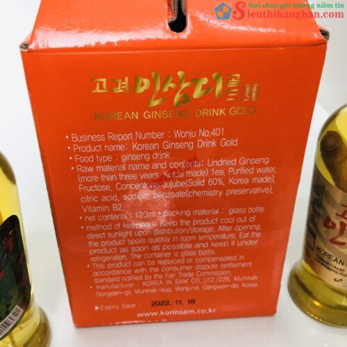 Korean Ginseng Drink Gold Nước Hồng Sâm Có Củ Hàn Quốc Ngon Bổ Rẻ 1