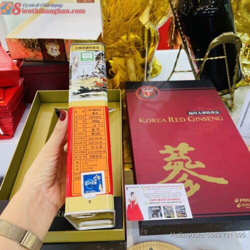 Sâm cao ly - Hồng Sâm Khô Hàn Quốc 6 năm Pocheon Korean Red Ginseng Hộp thiếc 300gr Sản Phẩm Cao Cấp (18 Củ) Hàng Nội Địa 21