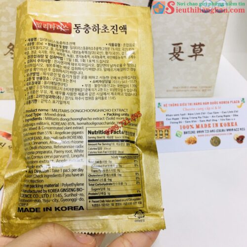 Tinh Chất Nước Đông Trùng Hạ Thảo Hàn Quốc Militaris Dongchoonghacho Extract 30 gói 80 ml Ngon Bổ Rẻ11