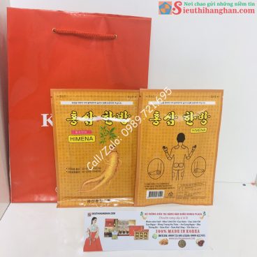 Túi và mặt trước và sau Miếng Dán Sâm Hàn Quốc Chính Hãng