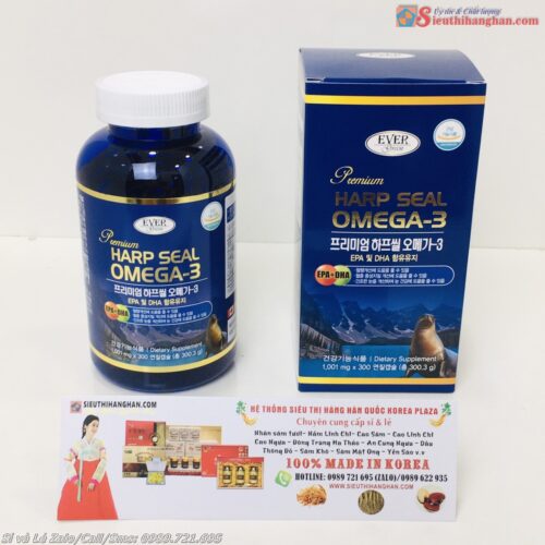 Omega 3 Harp Seal Oil Hải Cẩu Cao Cấp Hàn Quốc Hộp Xanh- Hàng Hiếm 9