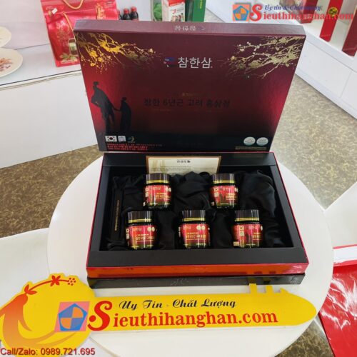 Cao hồng sâm Hàn Quốc cao cấp Chamhan hộp 5 lọ x 120g Cham han 6 years old korean red ginseng extract 1 5