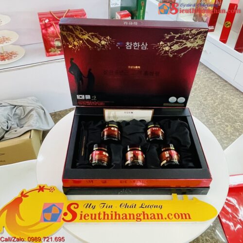 Cao hồng sâm Hàn Quốc cao cấp Chamhan hộp 5 lọ x 120g Cham han 6 years old korean red ginseng extract 1 7