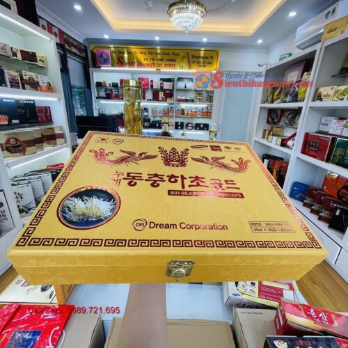 Đông trùng hạ thảo hộp gỗ vàng 60 gói Dr Dream Corporation phục hồi hậu covid 6