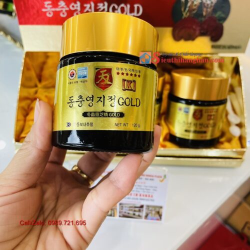 Đông trùng hạ thảo linh chi núi Samsung Gold hộp 3 lọ x 120 gram 9