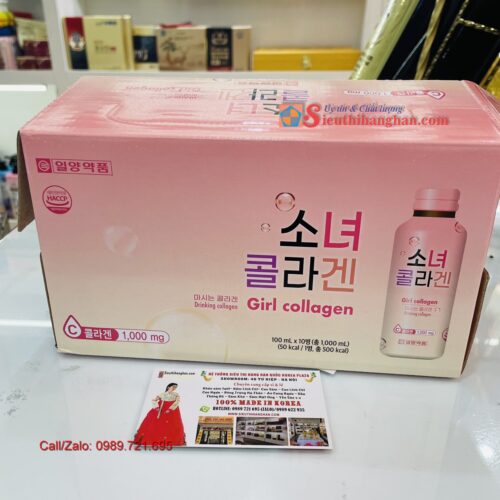 Collagen Hàn Quốc dạng nước Girl Collagen 10 chai Hồng 9