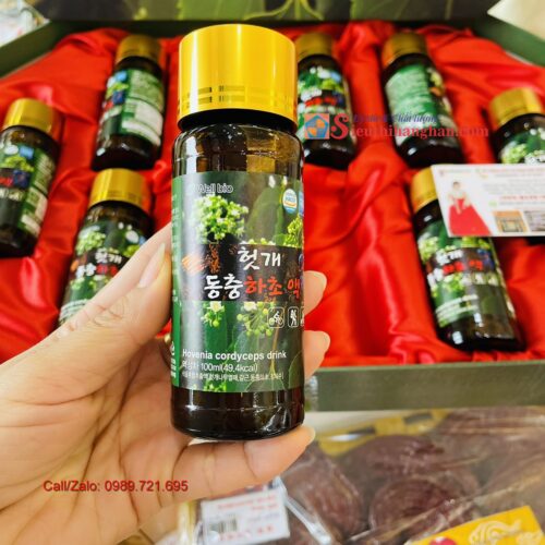 Hovenia Cordyceps Drink Well Bio Bổ Gan Đông Trùng Hạ Thảo Cao Cấp hộp nước uống 10 chai 14