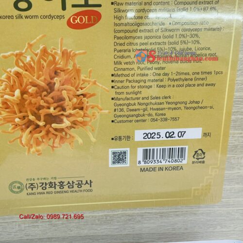 Nước đông trùng hạ thảo Silkworm Cordyceps Gold Rồng Xanh tăng cường sức khỏe Hậu Covid 5