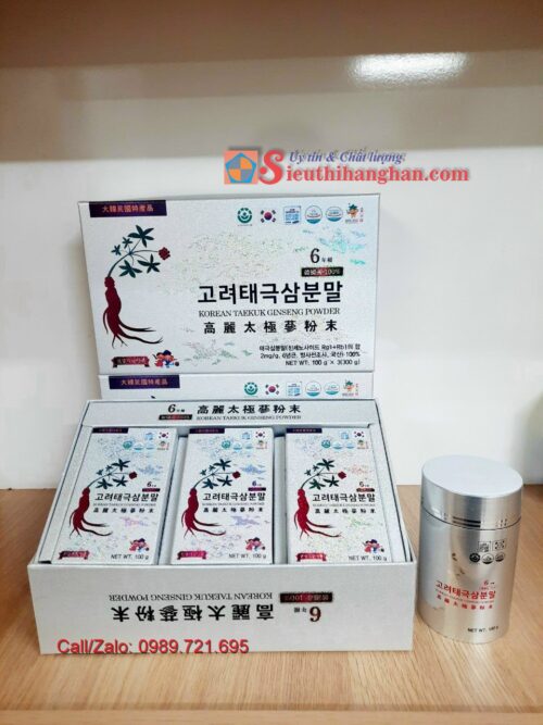 Bột thiên sâm 6 năm tuổi Korean Taekuk Ginseng Powder chính phủ Hàn Quốc cao cấp nguyên chất 100% 7