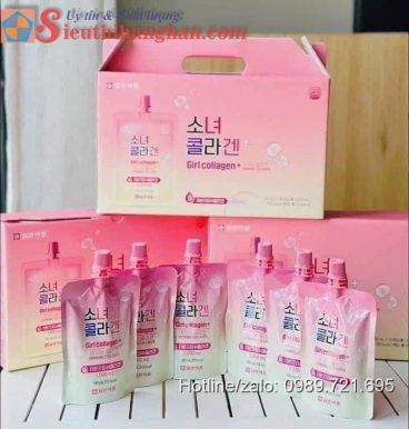 Collagen Hàn Quốc dạng nước Girl Collagen 10 gói Hồng tươi rạng rỡ dạng gói cao cấp 6