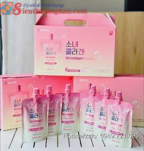 Collagen Hàn Quốc dạng nước Girl Collagen 10 gói Hồng tươi rạng rỡ dạng gói cao cấp 6