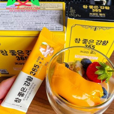 Thạch Nghệ Nano 365 Curcumin Stick Premium Hàn Quốc mở gói sử dụng