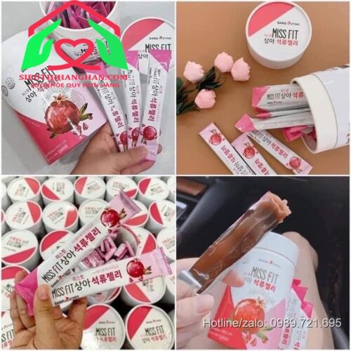 Mở hộp Collagen Thạch Lựu SangA Miss Fit Hàn Quốc - Miếng thạch sần sật dòn mềm mát trong miệng