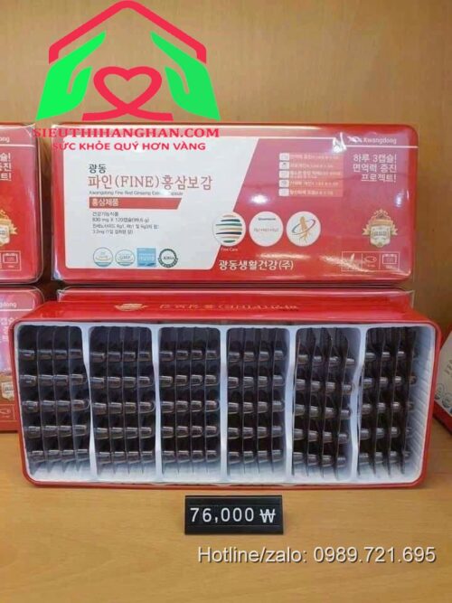 Mở Hộp Đạm Hồng Sâm Kwangdong Fine Redginseng Extract Capsule