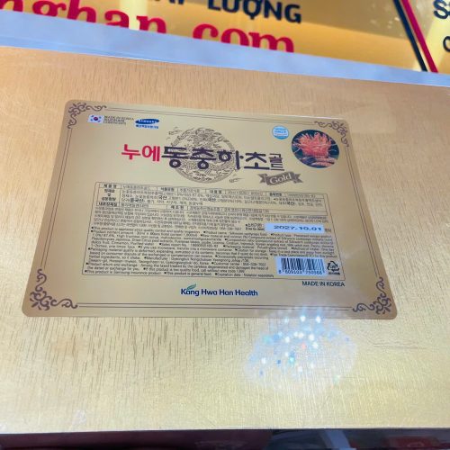 mặt sau hộp Đông Trùng Hạ Thảo Hàn Quốc Dạng Nước