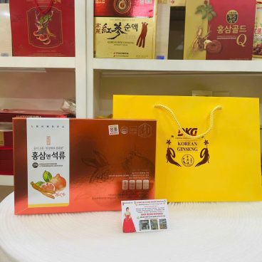 Mặt trước kèm túi Nước Hồng Sâm Lựu Collagen Daedong (Korean Redginseng Promegranate Juice Stick)