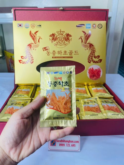 mặt trước gói Đông Trùng Hạ Thảo Nước 60 Gói Chính Phủ Hàn Quốc – Tăng Sức Khỏe