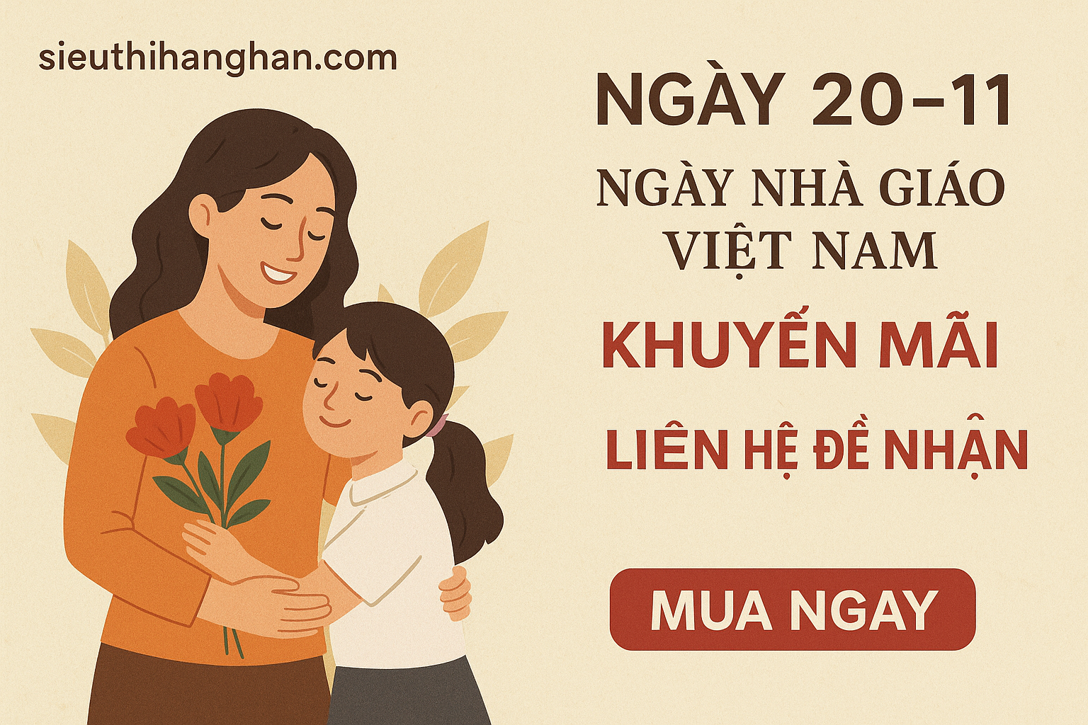 khuyến mại từ siêu thị hàng hàn (sieuthihanghan.com) nhân ngày 20 tháng 11
