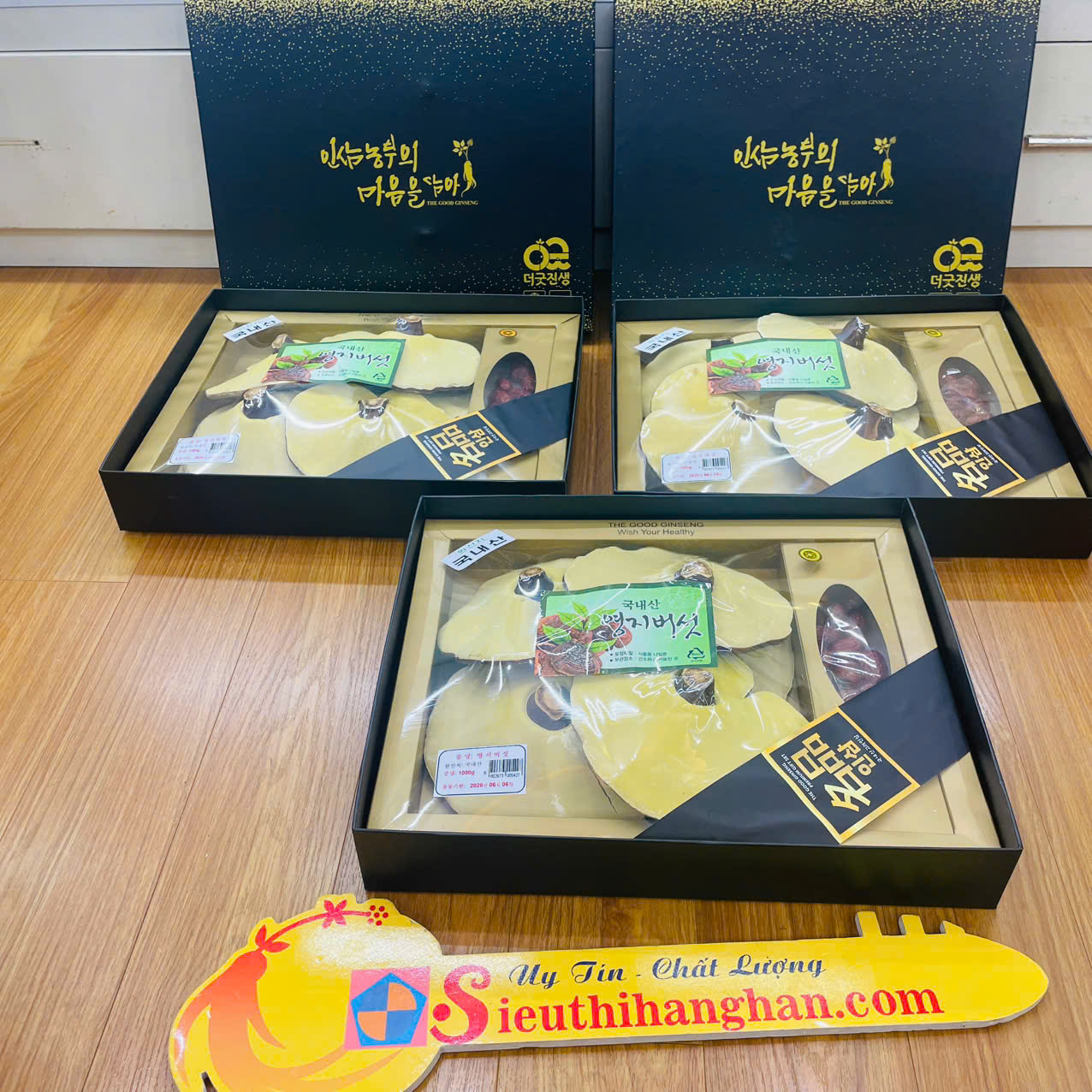 Nấm linh chi nguyên chất Hàn Quốc tai nấm dày mặt bóng